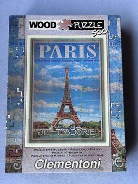 500 Piece Puzzle ~ Paris France Je T’adore ~ Wood Effect
